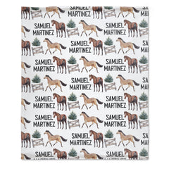 Free Shipping✈️Personalized Swaddle Equestrian Baby Blanket - Horse