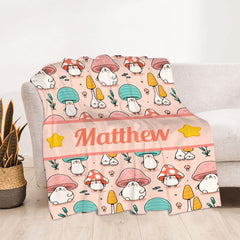 Free Shipping✈️Personalized Cute Mushroom Blanket - Birthday Gifts For Girls Boys