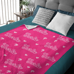 Free Shipping✈️Girls Personalized Name Custom Pink Blanket