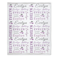 Free Shipping✈️ Personalized Heart-Shaped Name Custom Baby Blanket