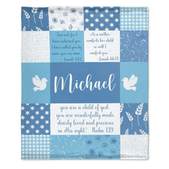 Free Shipping✈️Personalized Baptism Blanket Girl Boy - Soft Custom Baby Baptism Gift Quilt with Name and Bible Verses