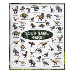 Free Shipping✈️Personalized Jurassic Dinosaur Name Custom Blanket