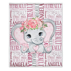 Free Shipping✈️Elephant Name Personalized Blanket - Gift Ideas for Kids