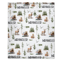 Free Shipping✈️ Woodland Forest Animals Personalized Custom Name Blanket - Baby Shower Blanket - Gifts for Baby