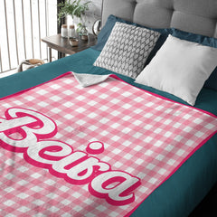 Free Shipping✈️Pink Personalized Name Custom Blanket