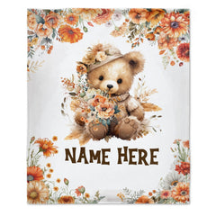 Free Shipping✈️Custom Baby Name Bear Blanket