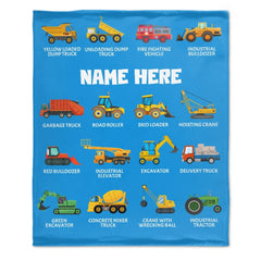 Free Shipping✈️ Personalized Construction Baby Blanket - Boys Gift