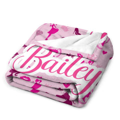 Free Shipping✈️Personalized Name Custom Pink Party Blanket