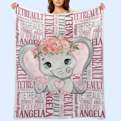 Free Shipping✈️Elephant Name Personalized Blanket - Gift Ideas for Kids