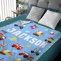 Free Shipping✈️Construction Truck Car Toddler Blanket for Boys Girls