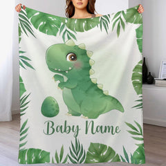 Free Shipping✈️Custom Baby Animals Blanket Gift for Baby Girls Boys - Dinosaur