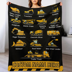 Free Shipping✈️Personalized Name Tools Car Theme Toddler Baby Blanket