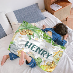 Free Shipping✈️ Personalized Safari Jungle Blanket - Baby Gift