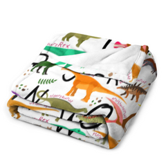 Free Shipping✈️Personalized Dinosaur Alphabet Name Custom Blanket