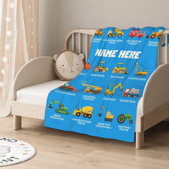 Free Shipping✈️ Personalized Construction Baby Blanket - Boys Gift