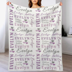 Free Shipping✈️ Personalized Heart-Shaped Name Custom Baby Blanket