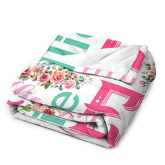 Free Shipping✈️Personalized Custom Name Floral Baby Blanket