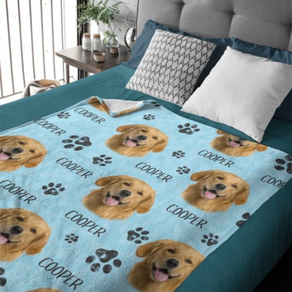 Colorful Upload Pet Image - Gift For Dog Lovers - Personalized Blanket - xoqan