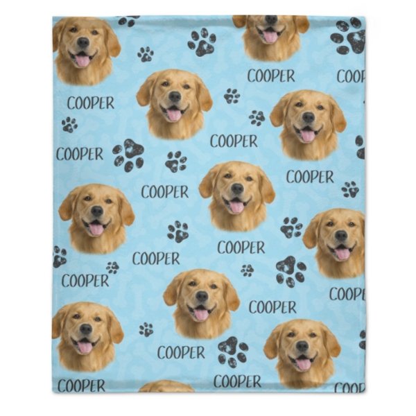 Colorful Upload Pet Image - Gift For Dog Lovers - Personalized Blanket - xoqan