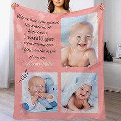 Free Shipping✈️Customized Baby Photo Blanket-You Are The Apple Of My Eye