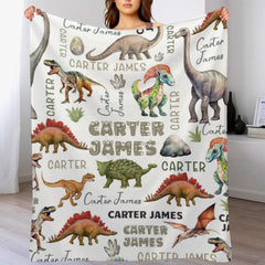 Free Shipping✈️Personalized Dinosaur Baby Blanket-Customized Name for Kids