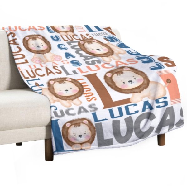 Personalized Name Lion Baby Blanket - Gifts for Kids - xoqan