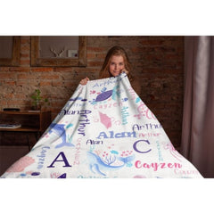 Personalized Sea Animal Blanket - Baby Birthday Gift - xoqan