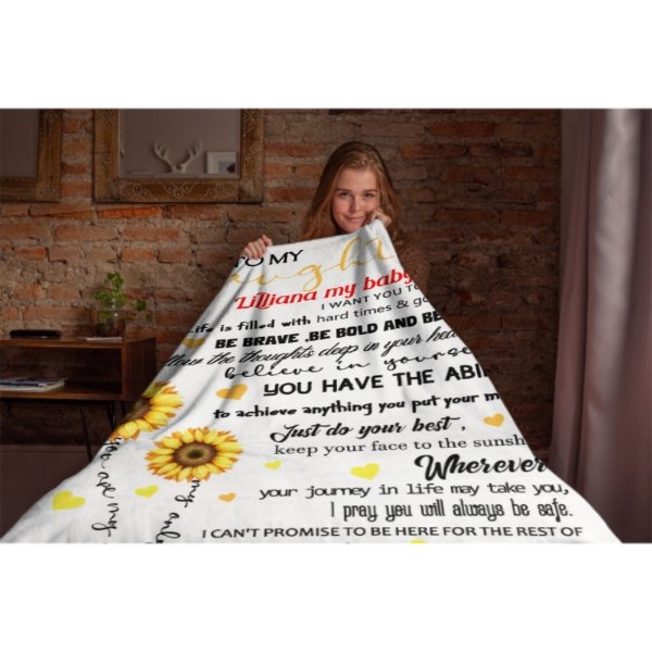 Sunflower Custom Name Blanket-Gift for Daughter - xoqan