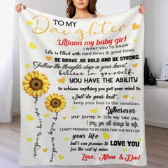 Sunflower Custom Name Blanket-Gift for Daughter - xoqan