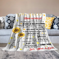 Sunflower Custom Name Blanket-Gift for Daughter - xoqan