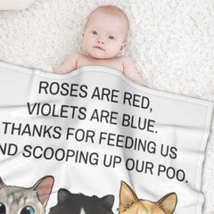 Violets Are Blue Thanks For Scooping Up Our Poo - Personalized Blanket - xoqan