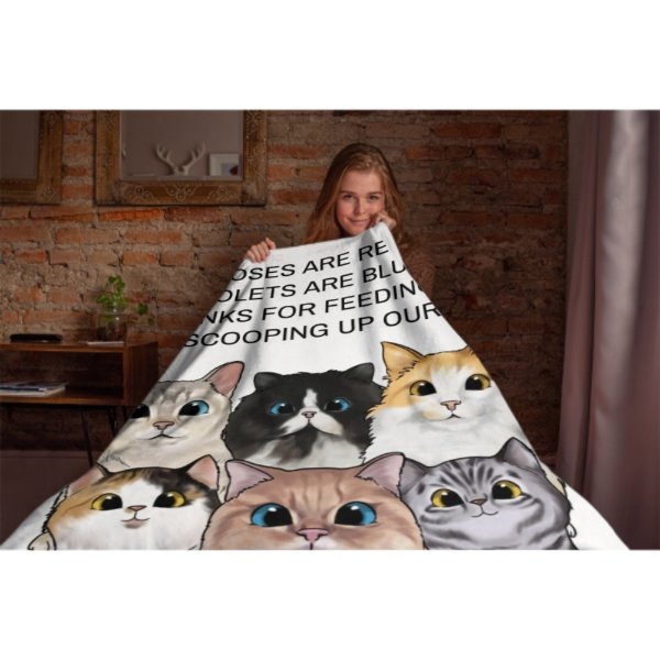 Violets Are Blue Thanks For Scooping Up Our Poo - Personalized Blanket - xoqan