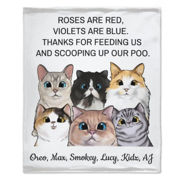 Violets Are Blue Thanks For Scooping Up Our Poo - Personalized Blanket - xoqan